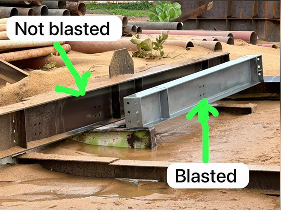 Blasted and non Blasted Steel